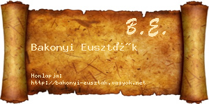 Bakonyi Euszták névjegykártya